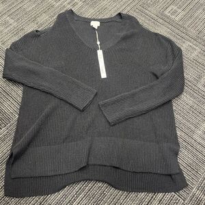 CASLON Women's V-Neck Long Sleeve Sweater Cashmere Feel Open Shoulders SIZE M/L